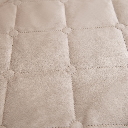 Велюровое покрывало ромб и две наволочки (Бежевый)